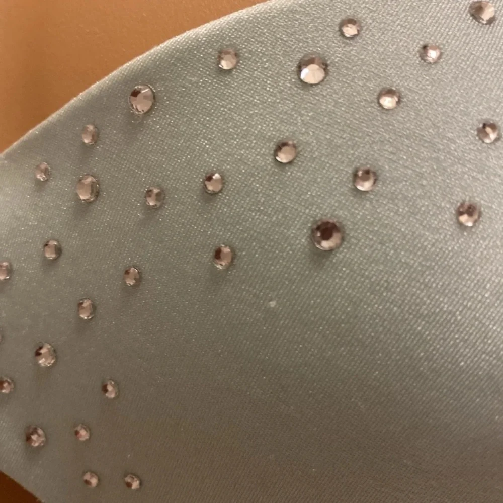 Victoria's Secret Light Blue Rhinestone Strapless Bikini Top